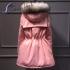 Moncler pink jacket with white fox